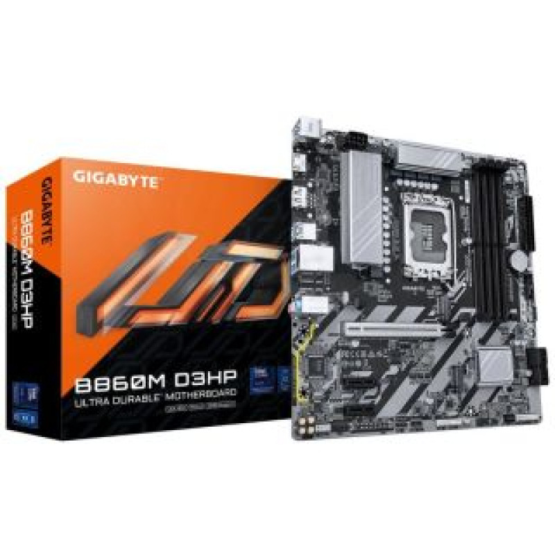 Gigabyte Pamatplate Intel procesorsiem Gigabyte  Mainboard||Intel B860 Express|LGA1851|Micro-ATX|Memory DDR5|Memory slots 4|2xPCI-Express 1x|1xPCI-Express 16x|2xM.2|1xHDMI|1xDisplayPort|1xAudio-In|1xAudio-Out|1xMicrophone|3xUSB 2.0|3xUSB 3.2|1xPS/2|1xRJ45
