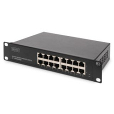 Digitus Serveru  - Citi piederumi Digitus  16-port Gigabit Ethernet Switch DN-80115 10/100/1000 Mbps (RJ-45), Unmanaged, Rackmountable, Power supply type Internal, Ethernet LAN (RJ-45) ports 16