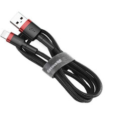 Baseus Kabelis Baseus  Cafule Cable durable nylon cable USB / Lightning QC3.0 1.5A 2M black-red (CALKLF-C19) Black