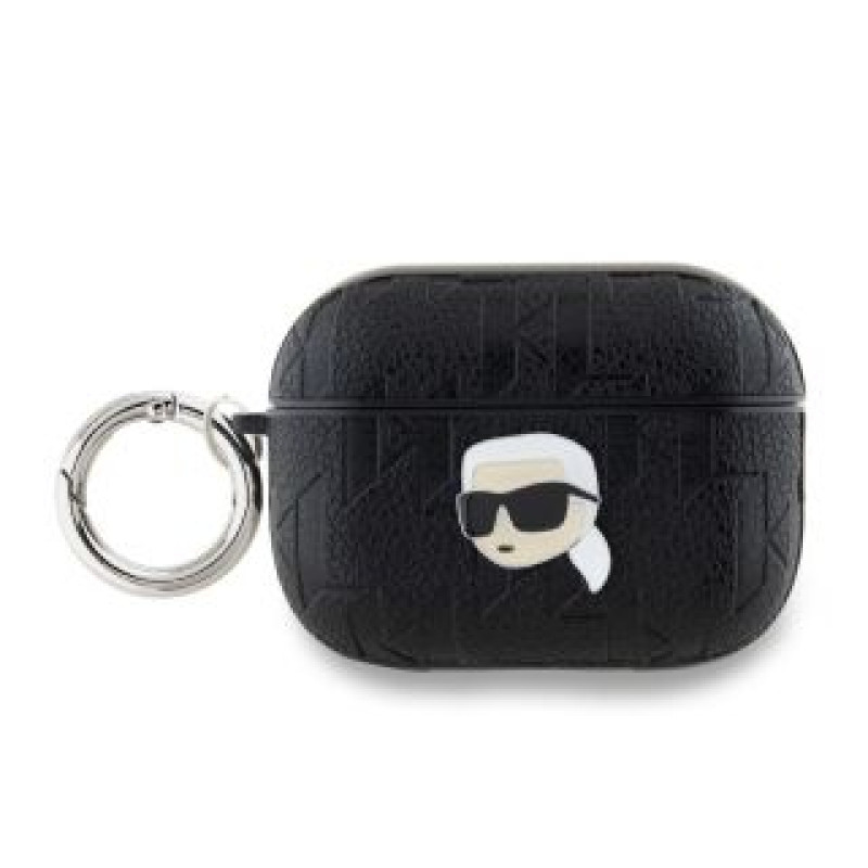 Karl Lagerfeld Aizmugurējais vāciņš Karl Lagerfeld - Karl Lagerfeld PU Embossed Karl Head Case for AirPods Pro 2 Black