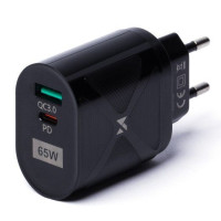 Wozinsky Adapteris Wozinsky  Small 65W GaN charger with USB ports, USB supports fast charging Black