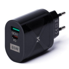 Wozinsky Adapteris Wozinsky  Small 65W GaN charger with USB ports, USB supports fast charging Black