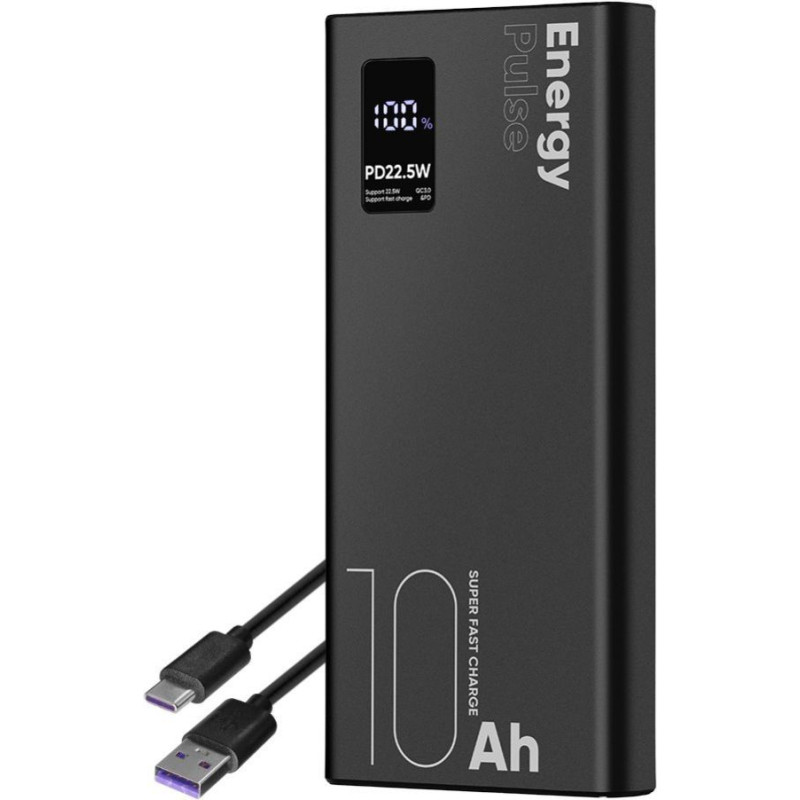 Ilike Ārējais akumulators iLike  EnergyPulse Powerbank 10000mAh 22.5W Black