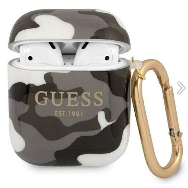 Guess Maciņš austiņām Guess Apple AirPods 1/2 Camo Collection Silver