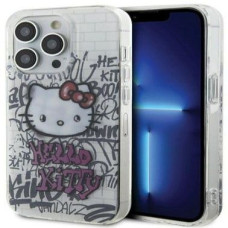 Hello Kitty Aizmugurējais vāciņš Hello Kitty Apple iPhone 15 Pro 6.1 hardcase IML Kitty On Bricks Graffiti White