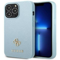 Guess Aizmugurējais vāciņš Guess Apple iPhone 13 Pro / 13 6.1 hardcase Saffiano 4G Small Metal Logo Blue