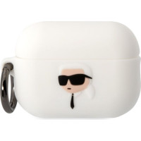Karl Lagerfeld Aizmugurējais vāciņš Karl Lagerfeld - Karl Lagerfeld 3D Logo NFT Karl Head Silicone Case for AirPods Pro 2 White