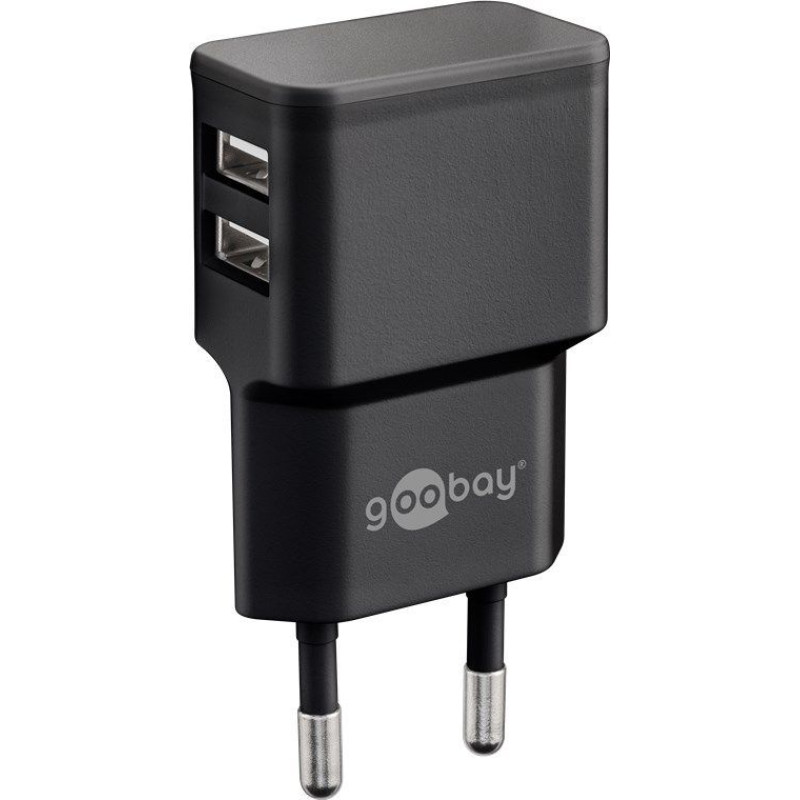 Goobay Rūteris Goobay  Dual USB charger 44951  2.4 A,  2 USB 2.0 female (Type A), Black, 12 W