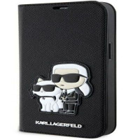 Karl Lagerfeld Atveramie maciņi Karl Lagerfeld Apple iPhone 14 Pro 6.1 Saffiano Karl&Choupette bookcase Black