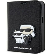 Karl Lagerfeld Atveramie maciņi Karl Lagerfeld Apple iPhone 14 Pro 6.1 Saffiano Karl&Choupette bookcase Black