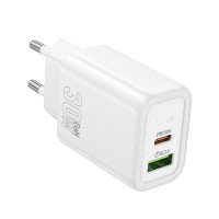 Hoco Adapteris Hoco  N63 Gentle PD30W+QC3.0 charger(EU) White