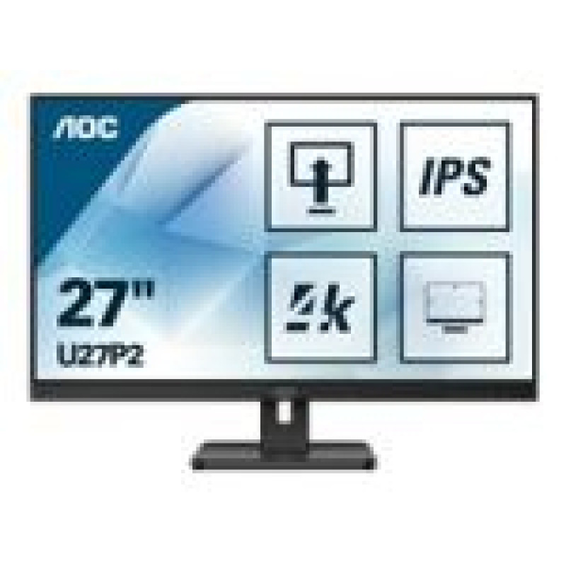 Aoc International Monitors Aoc international  AOC U27P2 27inch UHD 4K Monitor USB VGA DVI HDMI