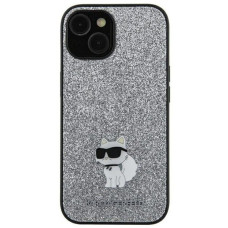 Karl Lagerfeld Aizmugurējais vāciņš Karl Lagerfeld Samsung Galaxy A55 A556 hardcase Fixed Glitter Choupette Logo Metal Pin Silver