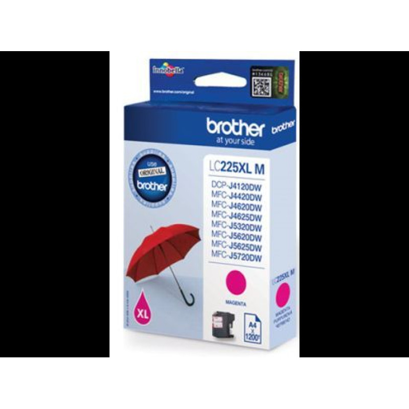 Brother Aksesuāri un izejmateriāli Brother  LC-225XLM Ink Cartridge, Magenta
