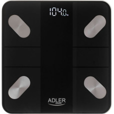 Adler Ķermeņa svari Adler  Smart Bathroom Scale | AD 8186b | Maximum weight (capacity) 180 kg | Accuracy 100 g | Body Mass Index (BMI) measuring | Black