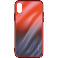 Evelatus Aizmugurējais vāciņš Evelatus Huawei P Smart 2019 Water Ripple Full Color Electroplating Tempered Glass Gradient Red-Black