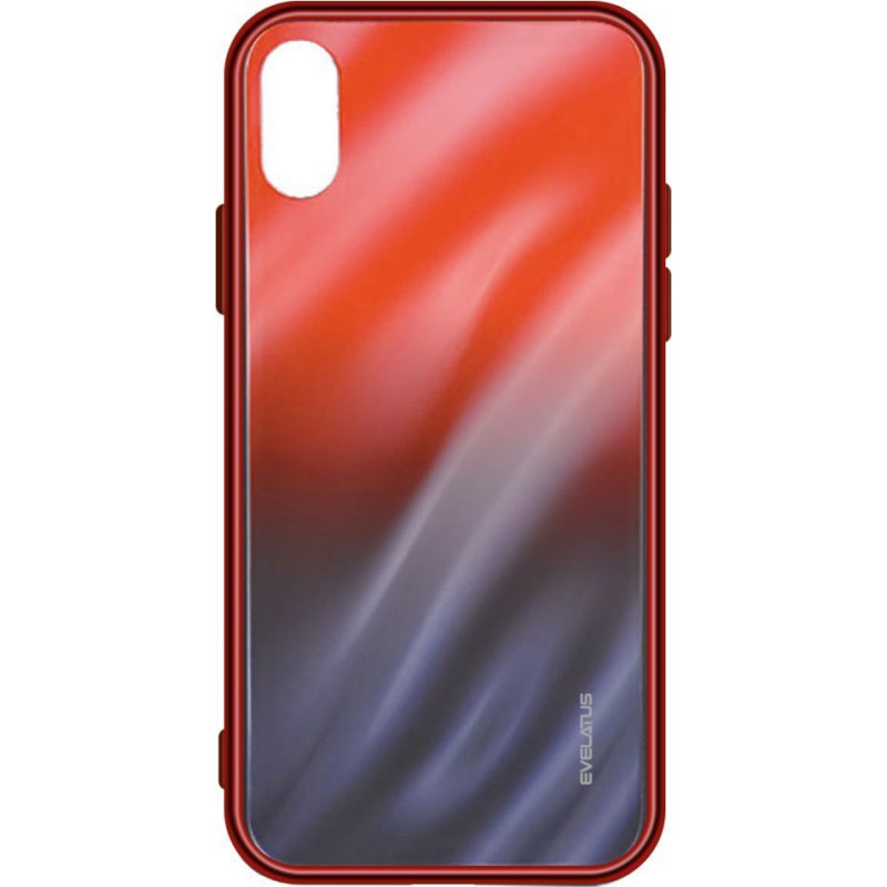 Evelatus Aizmugurējais vāciņš Evelatus Huawei P Smart 2019 Water Ripple Full Color Electroplating Tempered Glass Gradient Red-Black
