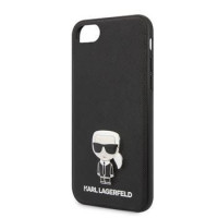 Karl Lagerfeld Aizmugurējais vāciņš Karl Lagerfeld  iPhone 7/8/SE Saffiano Iconic Cover Black