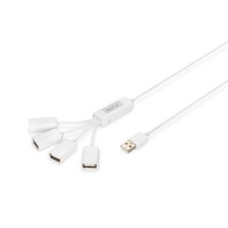 Digitus Cita datorprece Digitus  USB 2.0 Cable Hub, 4-Port 4x USB A/F, 1x USB A male, DC2.5mm (PSU not incl.) DA-70216