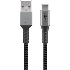 Goobay Kabelis Goobay  USB-C to USB-A Textile Cable with Metal Plugs