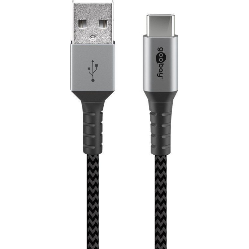 Goobay Kabelis Goobay  USB-C to USB-A Textile Cable with Metal Plugs