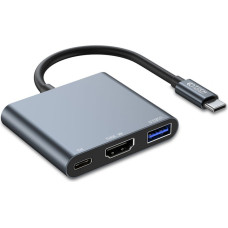 Tech-Protect Cita datorprece Tech-Protect  HUB Tech-Protect V1 3in1 USB-C - USB-A 3.0 / USB-C PD 100W / HDMI 4K 30Hz - gray