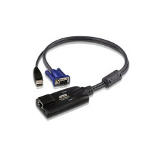 Aten Serveru  - Citi piederumi Aten  USB VGA KVM Adapter 1 x RJ-45 Female, 1 x USB Male, 1 x HDB-15 Male