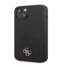 Guess Aizmugurējais vāciņš Guess Apple iPhone 13 Silicone Metal Logo Case Black