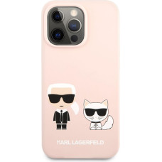 Karl Lagerfeld Aizmugurējais vāciņš Karl Lagerfeld Apple iPhone 13 Pro Choupette Liquid Silicone Case Pink