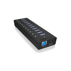 Raidsonic Rūteris Raidsonic  10 port USB 3.0 Hub Icy Box IB-AC6110 Black