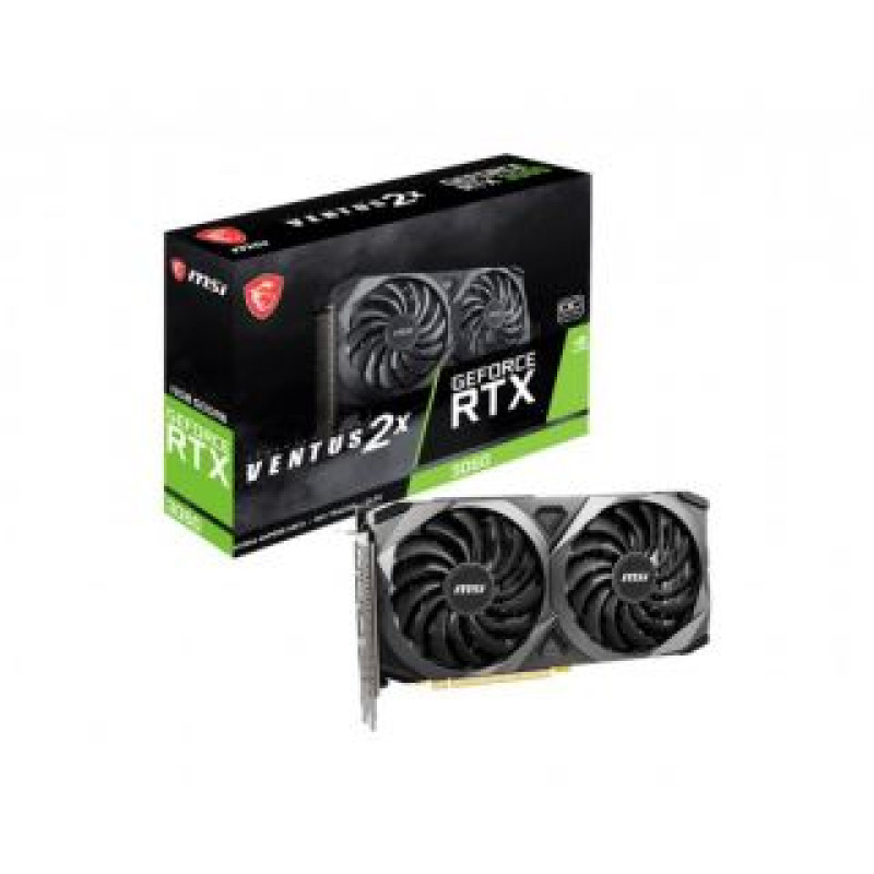 MSI Grafiskās karte / Video kartes MSI  Graphics Card||NVIDIA GeForce RTX 3060|12 GB|192 bit|PCIE 4.0 16x|GDDR6|GPU 1807 MHz|1xHDMI|3xDisplayPort|RTX3060VENTUS2X12GOC