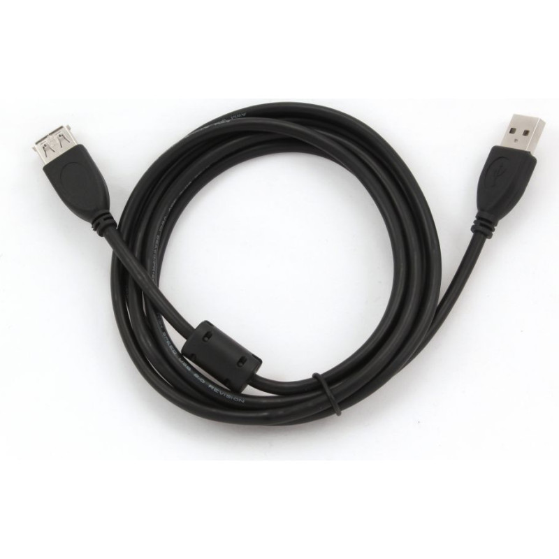 Cablexpert Kabelis Cablexpert  USB 2.0 A M/FM 1.8 m, Black, USB extension cable