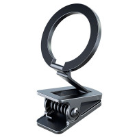 Ilike Universāls turētājs (Popsocket) iLike  C63 Metal Table Clip Fix Universal Magnetic magsafe Ring size Smartphone adjustable holder Black