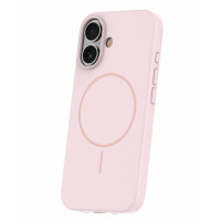 Ilike Aizmugurējais vāciņš iLike Apple iPhone 16 Soft Touch Silicone case With Magnetic Light Pink