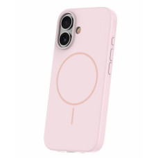 Ilike Aizmugurējais vāciņš iLike Apple iPhone 16 Soft Touch Silicone case With Magnetic Light Pink