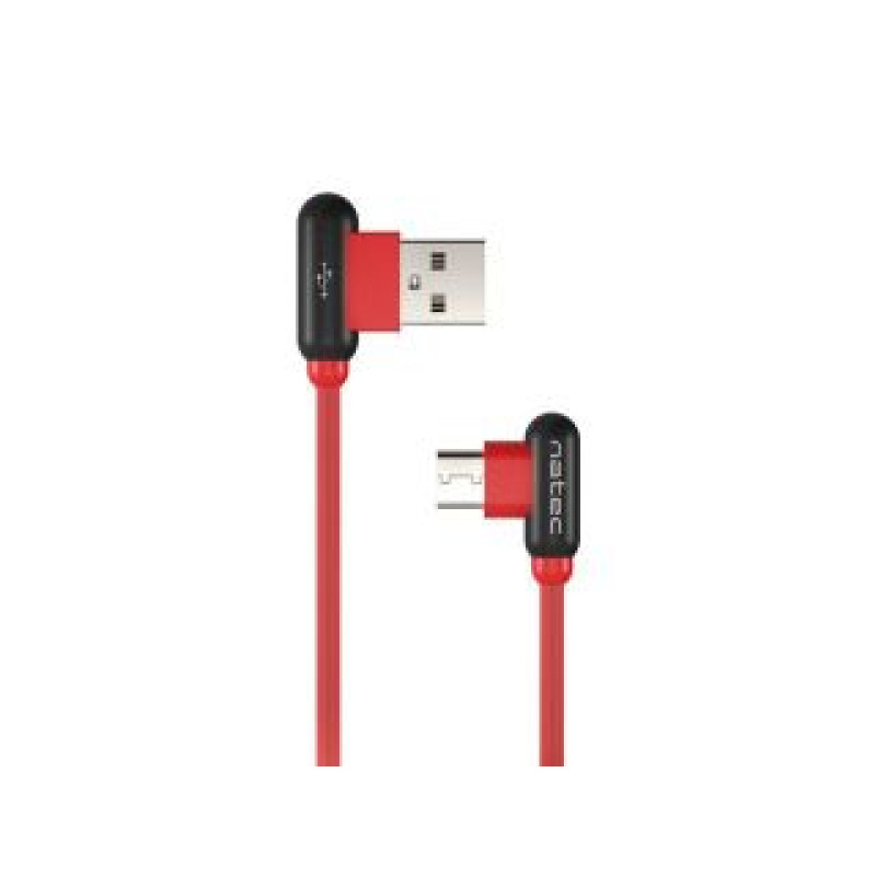Natec Kabelis Natec  Prati, Angled USB Type C to Type A Cable 1m, Red