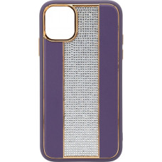 Ilike Aizmugurējais vāciņš iLike Apple iPhone 11 Diamonds and Leather Case Purple