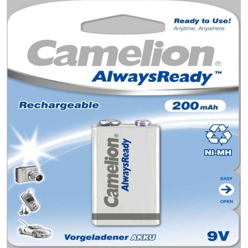 Camelion Cita datorprece Camelion  9V/6HR61, 200 mAh, AlwaysReady Rechargeable Batteries Ni-MH, 1 pc(s)