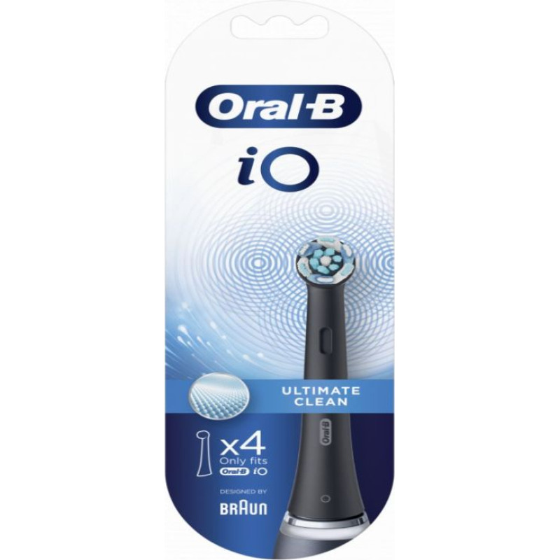 Oral-B Zobu birste Oral-B  Toothbrush replacement iO Ultimate Clean Heads, For adults, Number of brush heads included 4, Black