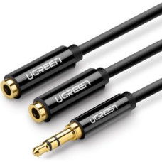 Ugreen Kabelis Ugreen  3.5mm Male to 2 Female Audio Cable 20cm Black