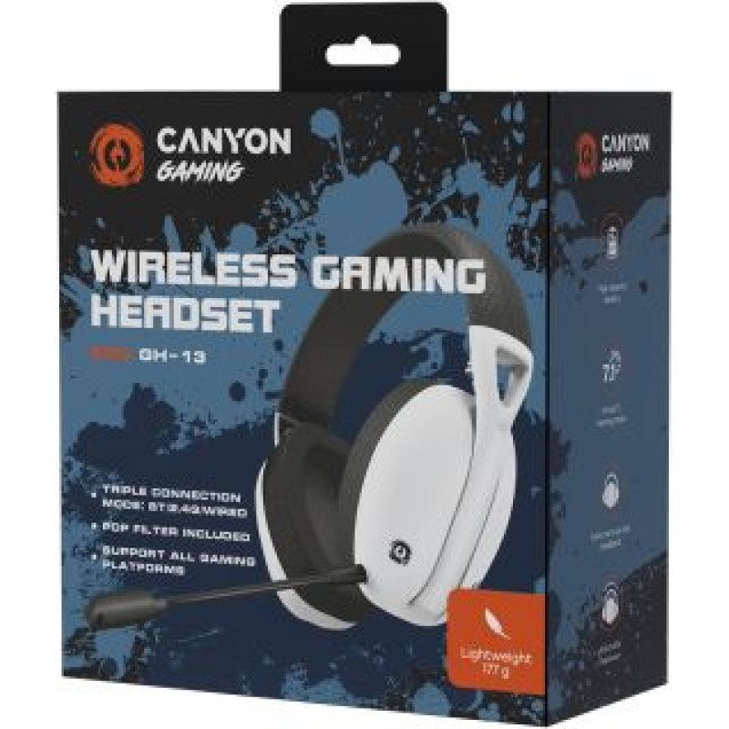 Canyon Bezvadu austiņas Canyon  headset EGO GH-13 White