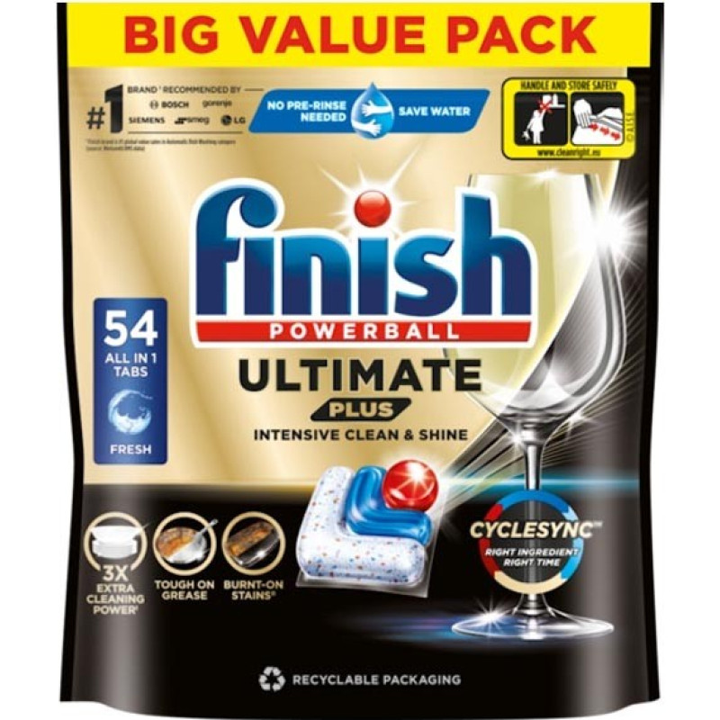 FINISH Ultimate Plus trauku mazgāšanas kapsulas 54gab