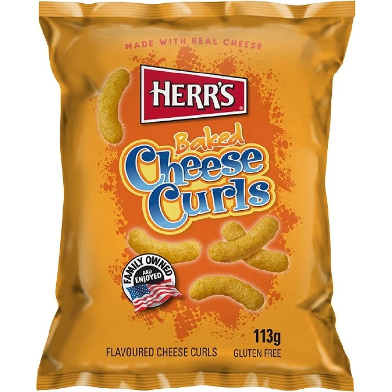HERR'S  Baked Cheese Curls kukurūzas uzkodas 113g