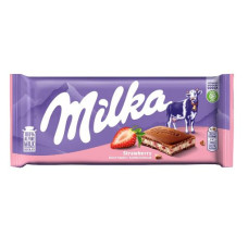 MILKA piena šokolādes tāfelīte ar zemeņu jogurta krēmu 100g