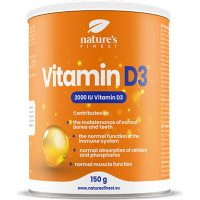 Nature's finest Vitamin D3. Augstas absorbcijas un dozācijas D3 vitamīns. 2000IU vienā devā. Ar dabisku citronu, bez cukura. 150g