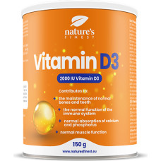 Nature's finest Vitamin D3. Augstas absorbcijas un dozācijas D3 vitamīns. 2000IU vienā devā. Ar dabisku citronu, bez cukura. 150g