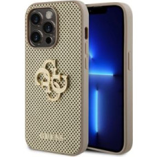 Guess Aizmugurējais vāciņš Guess - Guess PU Perforated 4G Glitter Metal Logo Case for iPhone 15 Pro Gold