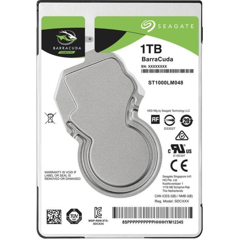 Seagate Cietais disks HDD SeaGate  HDD||Barracuda|1TB|SATA 3.0|128 MB|5400 rpm|2,5