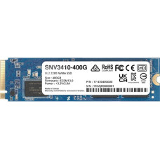 Synology Cietais disks SSD Synology  SSD||SNV3400|400GB|M.2|PCIE|NVMe|Write speed 750 MBytes/sec|Read speed 3000 MBytes/sec|TBW 491 TB|MTBF 1800000 hours|SNV3410-400G