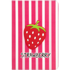 Ilike Maciņš grāmata iLike Samsung Galaxy Tab A8 10.5 (2021) Tablet Case Design SM-X200/SM-X205 Strawberry